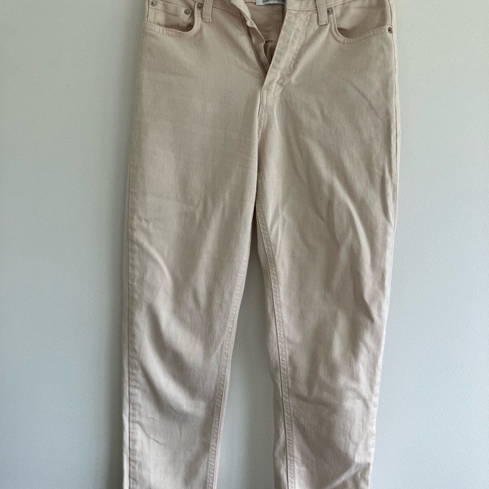 Beige Straight Leg Women's Pants